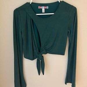 Cropped teal urban outfitters top